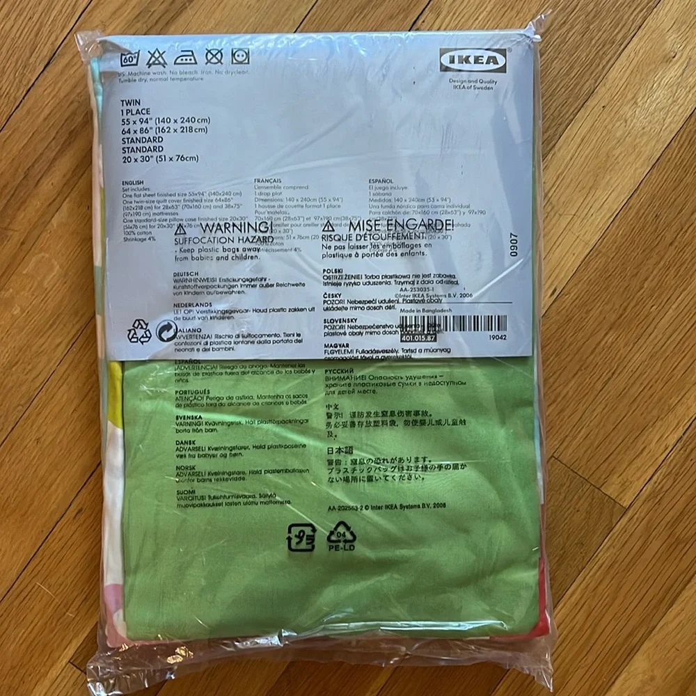NEW IKEA number theme 3 piece twin sheets